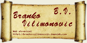 Branko Vilimonović vizit kartica